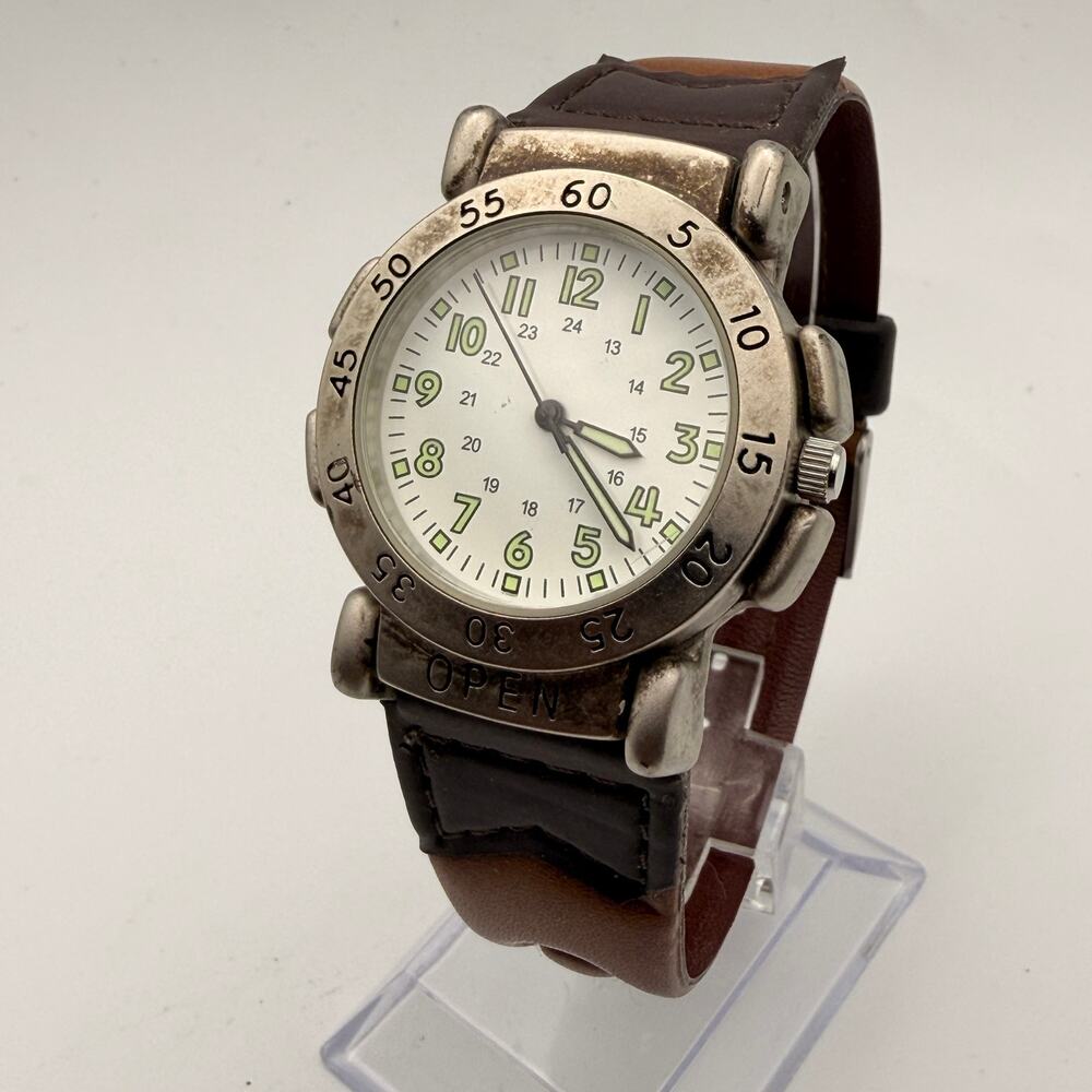 Vintage Field & Stream Campmaster Fliptop Compass Watch Working New Battery